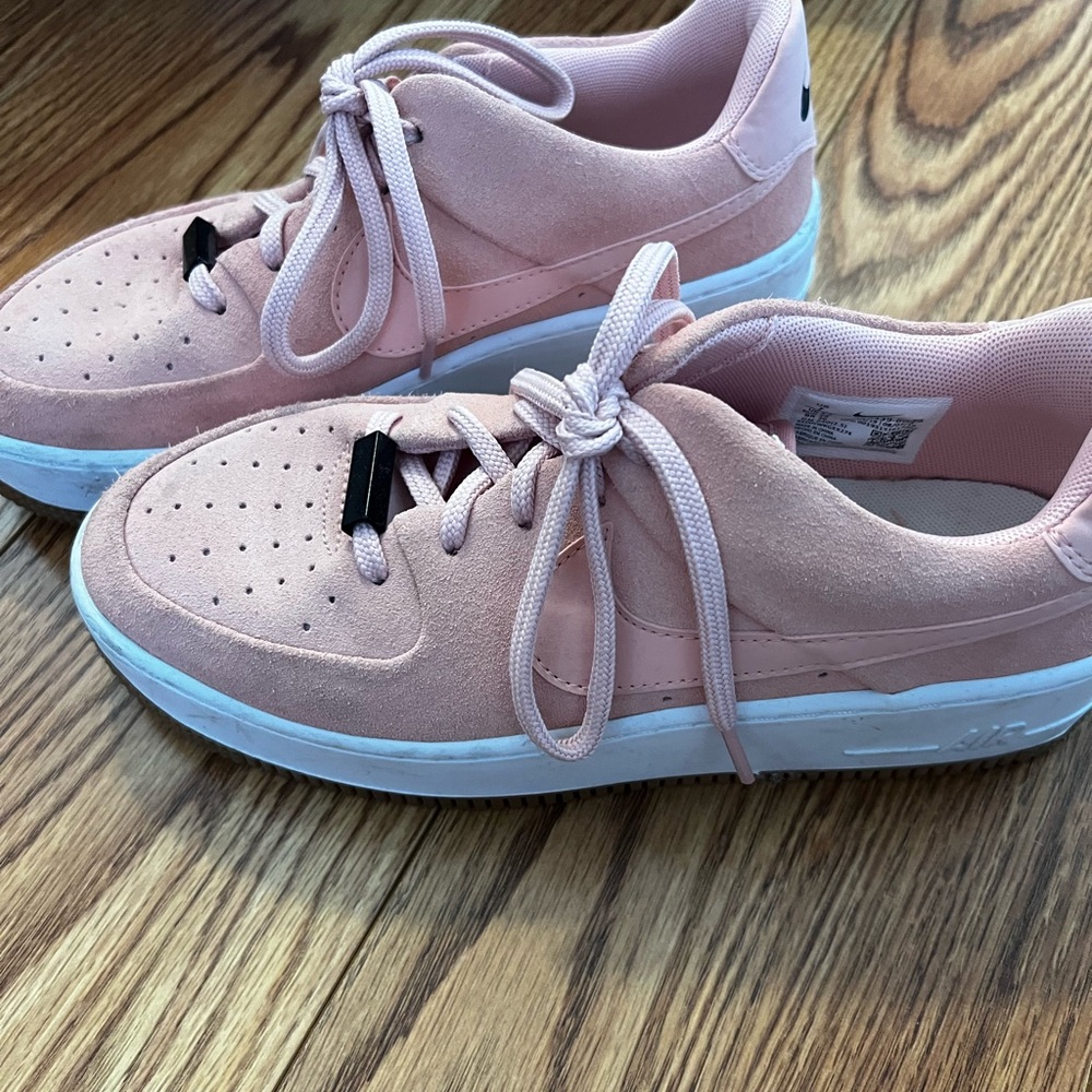 Pink suede Air Force 1s